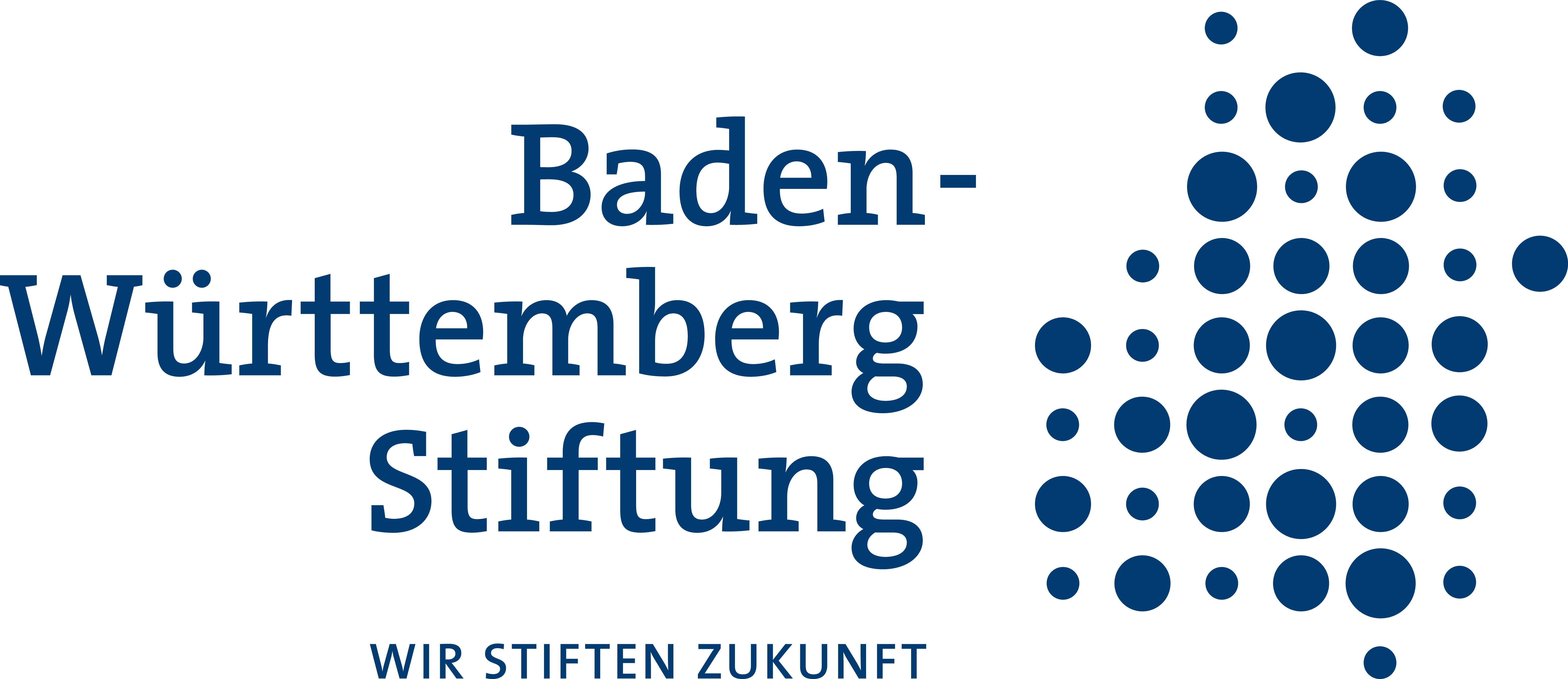 Logo der Baden-Württemberg Stiftung mit dem Slogan: Wir stiften Zukunft